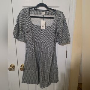 a new day Black and White Checkered Midi Dress